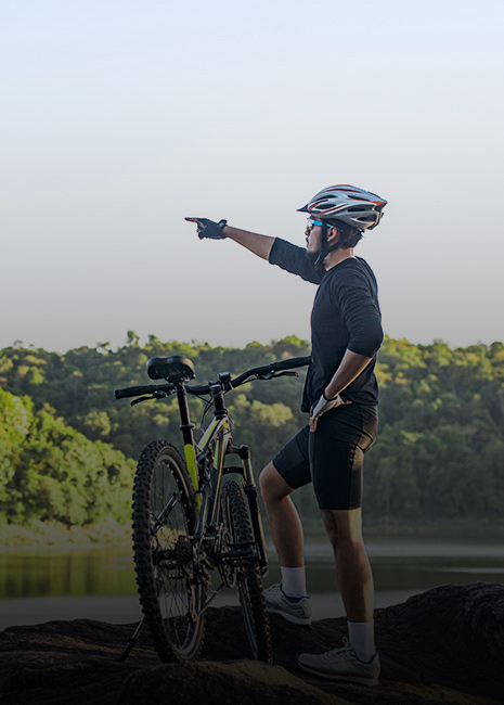 Man with foot cycle