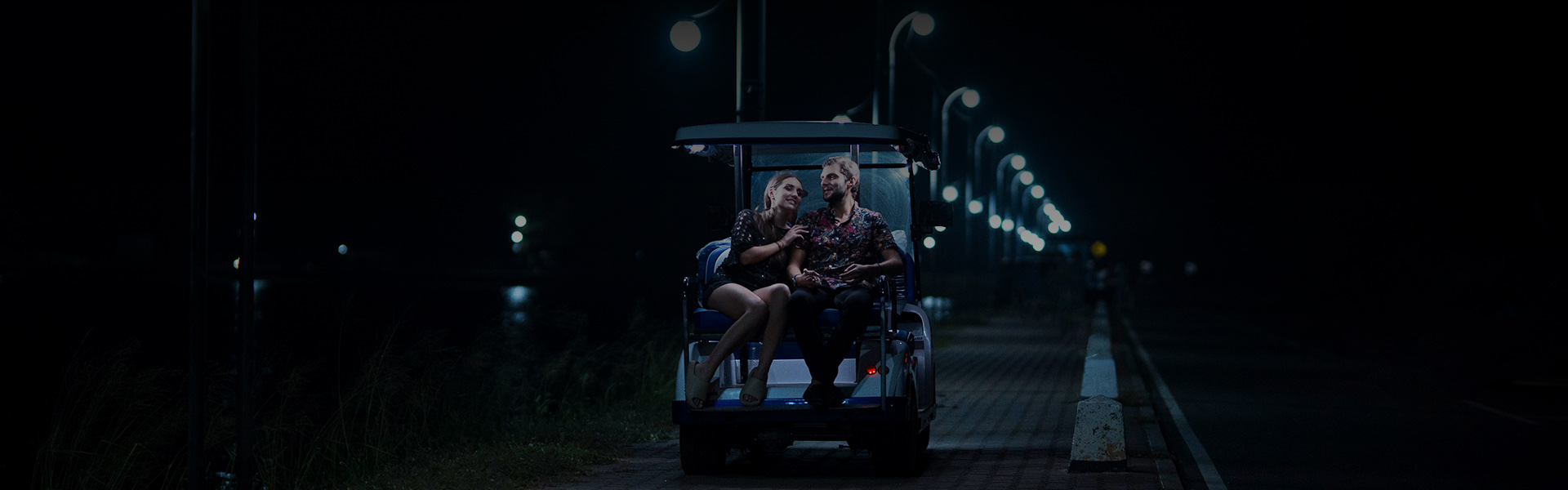 Couple are enjoying Club Car Safari to Yala